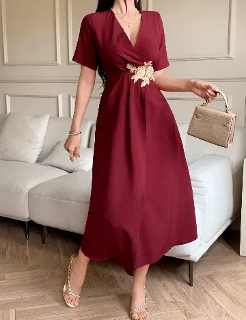 Rochie medie Dazy, visiniu