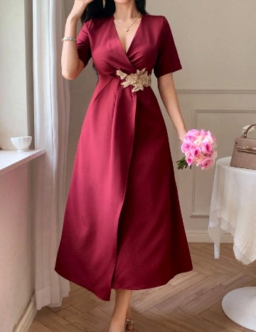 Rochie medie Dazy, visiniu