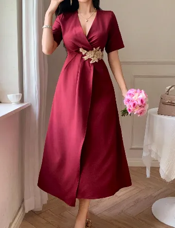 Rochie medie Dazy, visiniu