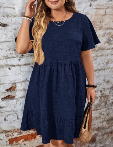 Rochie scurta SHEIN CURVE, bleumarin