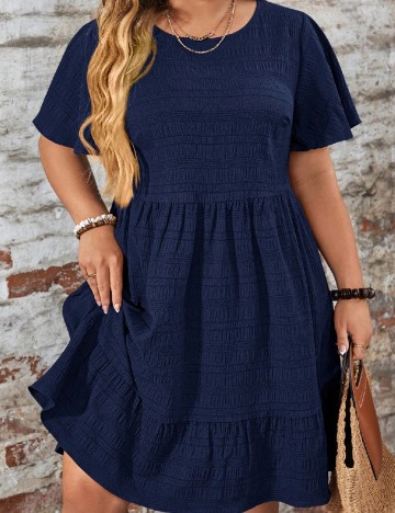 Rochie scurta SHEIN CURVE, bleumarin