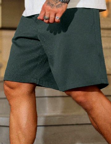 Pantaloni scurti SHEIN Plus Size Men, verde