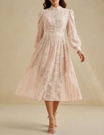 Rochie medie Anewsta, roz pal
