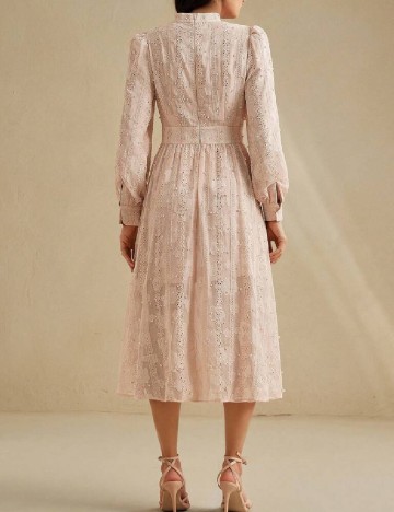 Rochie medie Anewsta, roz pal