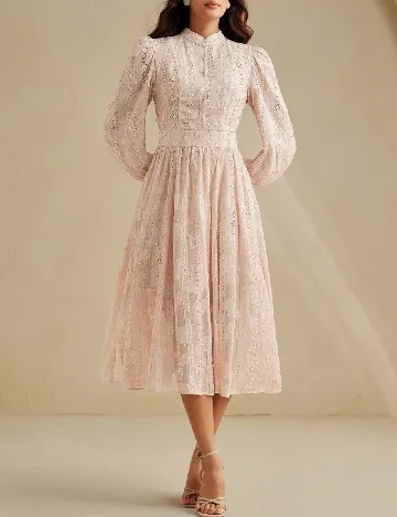 Rochie medie Anewsta, roz pal