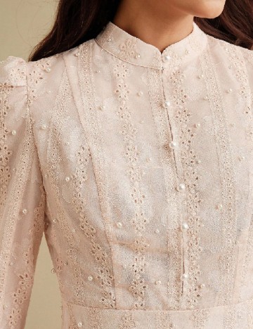 Rochie medie Anewsta, roz pal