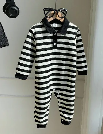 Salopeta Shein Kids, alb/negru