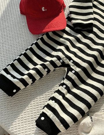 Salopeta Shein Kids, alb/negru