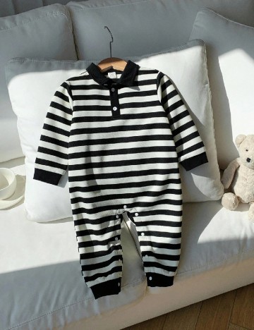 Salopeta Shein Kids, alb/negru