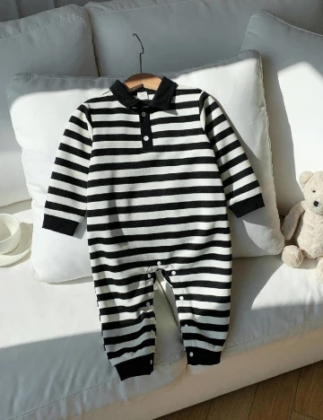 Salopeta Shein Kids, alb/negru