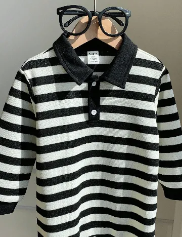 Salopeta Shein Kids, alb/negru