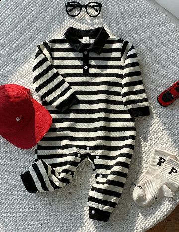 Salopeta Shein Kids, alb/negru