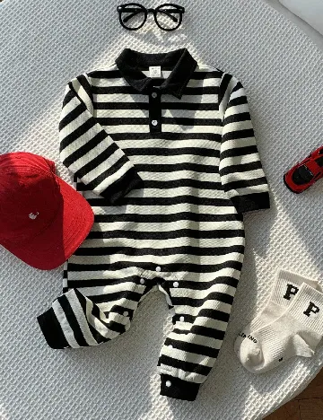 Salopeta Shein Kids, alb/negru