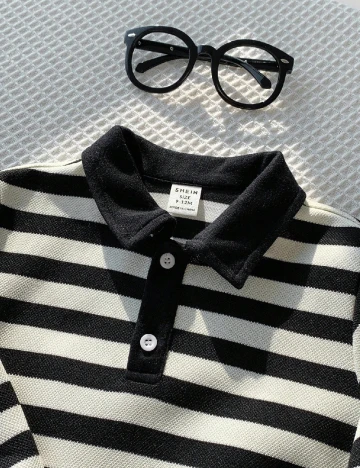 Salopeta Shein Kids, alb/negru