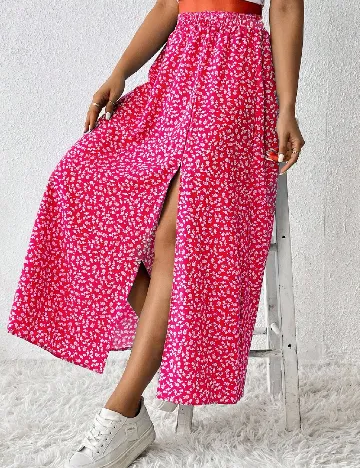 Fusta SHEIN CURVE, roz/alb