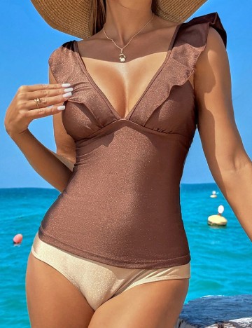 Costum de baie SHEIN, maro