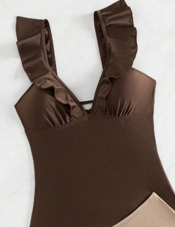 Costum de baie SHEIN, maro