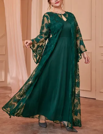 Set Rochie si Cardigan SHEIN CURVE, verde