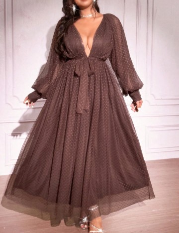 Rochie lunga SHEIN CURVE, maro