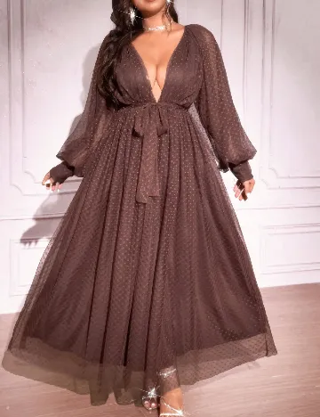 Rochie lunga SHEIN CURVE, maro