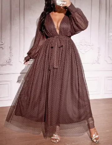 Rochie lunga SHEIN CURVE, maro