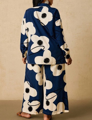Compleu SHEIN CURVE, bleumarin/alb