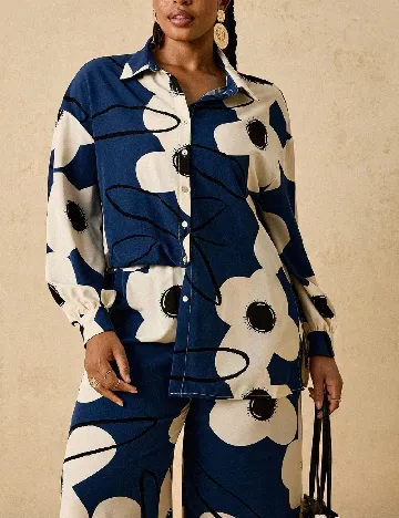 Compleu SHEIN CURVE, bleumarin/alb