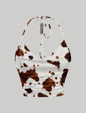 Top SHEIN, alb/maro