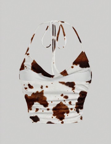 Top SHEIN, alb/maro