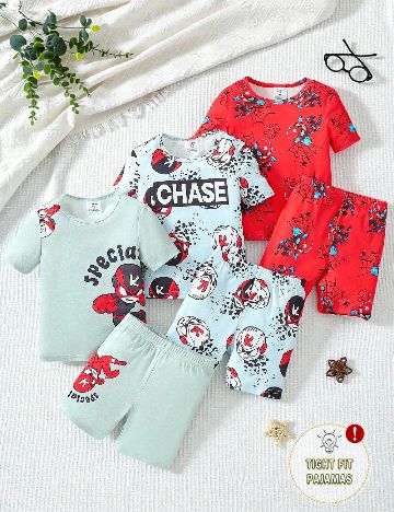Set pijamale 3 bucati Shein Kids, mix culori