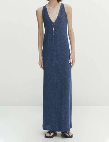 Rochie lunga Massimo Dutti, albastru