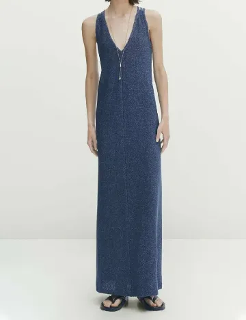 Rochie lunga Massimo Dutti, albastru