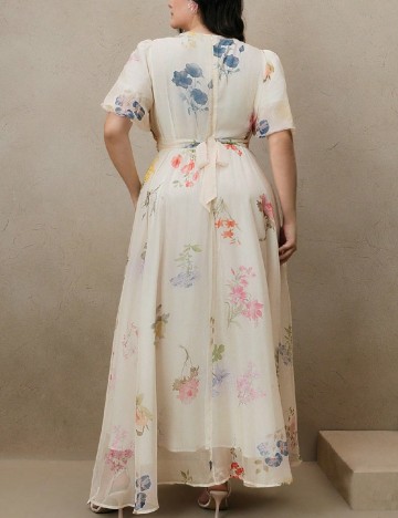 Rochie lunga Anewsta Curve, floral print