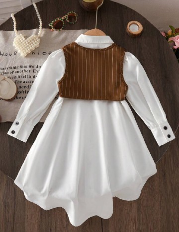 Compleu Shein Kids, alb/maro