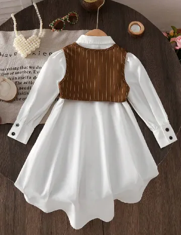 Compleu Shein Kids, alb/maro