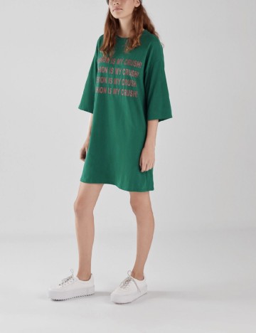 Rochie scurta Bershka, verde