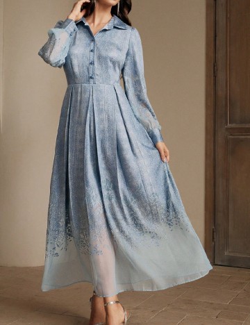 Rochie lunga Anewsta, albastru