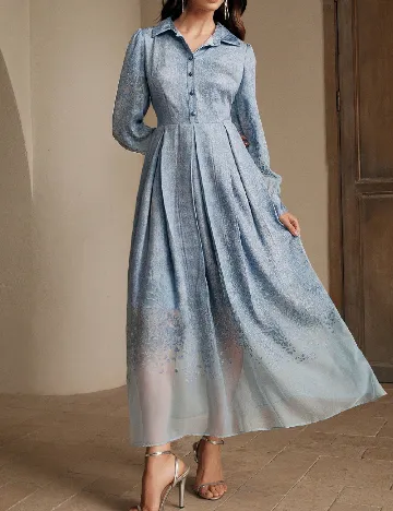 Rochie lunga Anewsta, albastru
