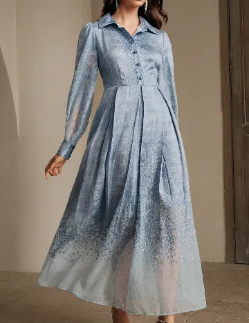 Rochie lunga Anewsta, albastru