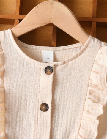 Salopeta Shein Kids, crem