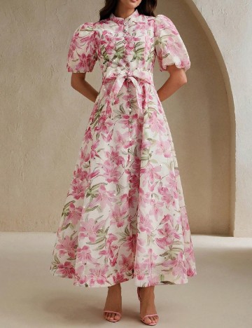 Rochie lunga Anewsta, roz