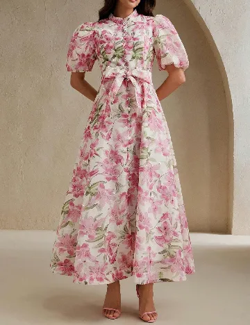 Rochie lunga Anewsta, roz