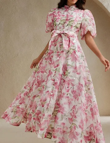 Rochie lunga Anewsta, roz