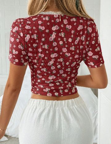 Top SHEIN, floral print