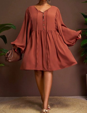 Rochie scurta SHEIN CURVE, maro