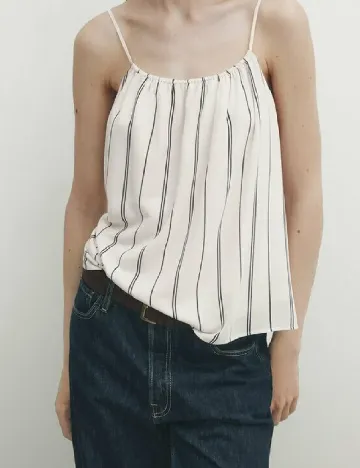 Top Massimo Dutti, ecru