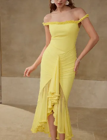 Rochie medie MOTF, galben