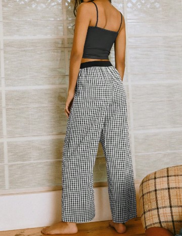 Pijama SHEIN, negru/alb