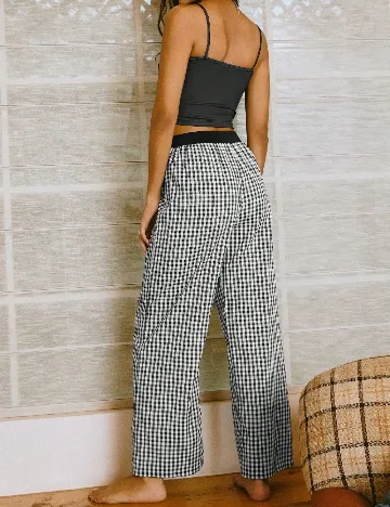 Pijama SHEIN, negru/alb