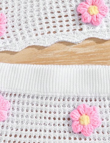 Compleu De Plaja Shein Kids, alb